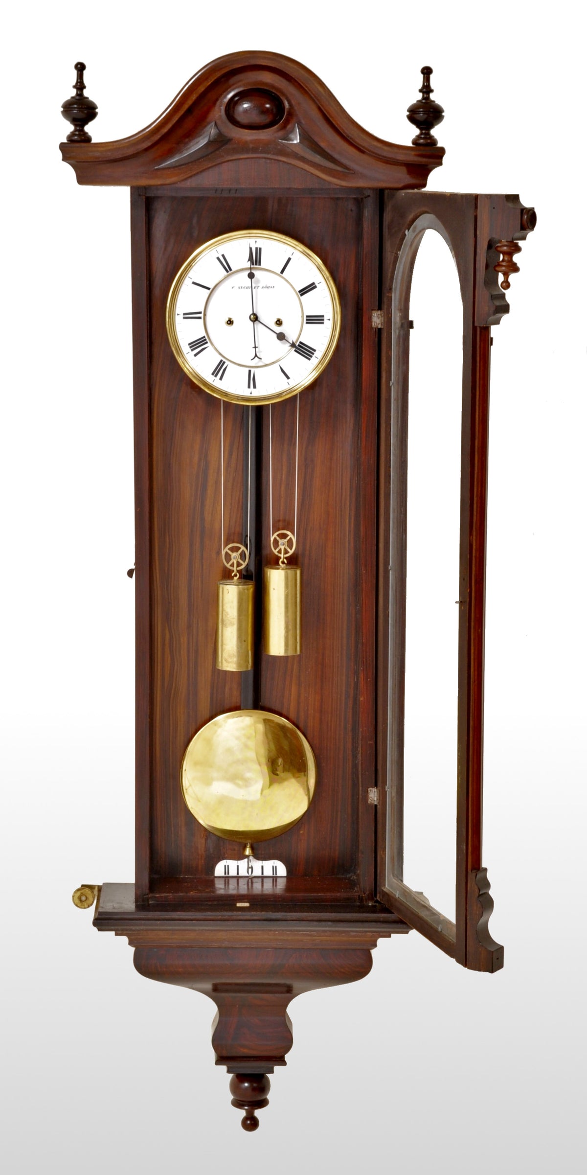 Antique Vienna Regulator/Clock 8-Day Time and Strike Wall Clock by Carl Suchy & Söhne, circa 1890