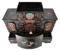 Antique Chinese Qing Dynasty Lacquer Cloisonné Buddhistic Shrine / Cabinet, circa 1900