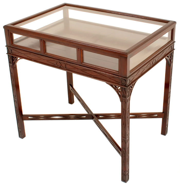 Antique Edwardian George III Chinese Chippendale Style Bijouterie Table / Vitrine / Display Case, Circa 1900