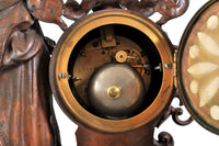 Antique French Rococo Style Bronze Figural 8-Day Movement Clock, circa 1895