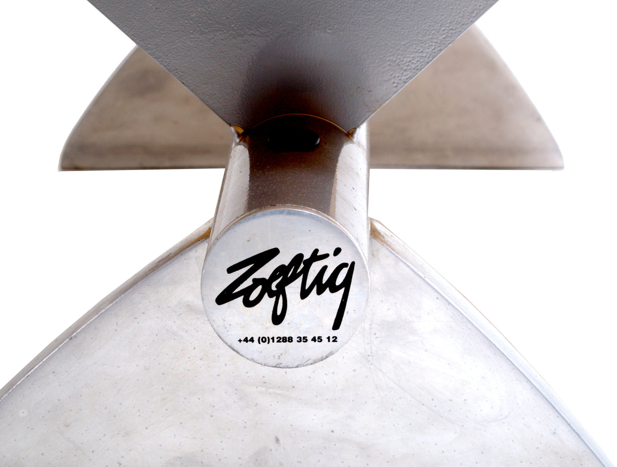 Modern Industrial Airport-Style Steel Bench by Zoeftig Zenky, Circa 1990