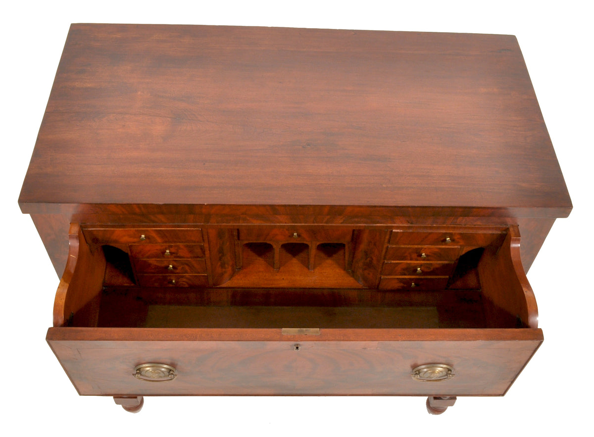 Antique American Mahogany Baltimore 'Butler's' Desk/Secretary Chest, Circa 1820