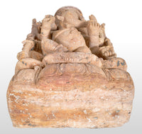 Antique 17th Century Hindu Carved Sandstone Ganesha Statue / Stele India 1600's