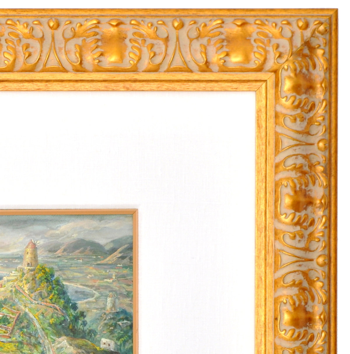 Antique Expressionist Painting of Ibiza by the American Artist Martin Baer 1935