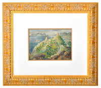 Antique Expressionist Painting of Ibiza by the American Artist Martin Baer 1935