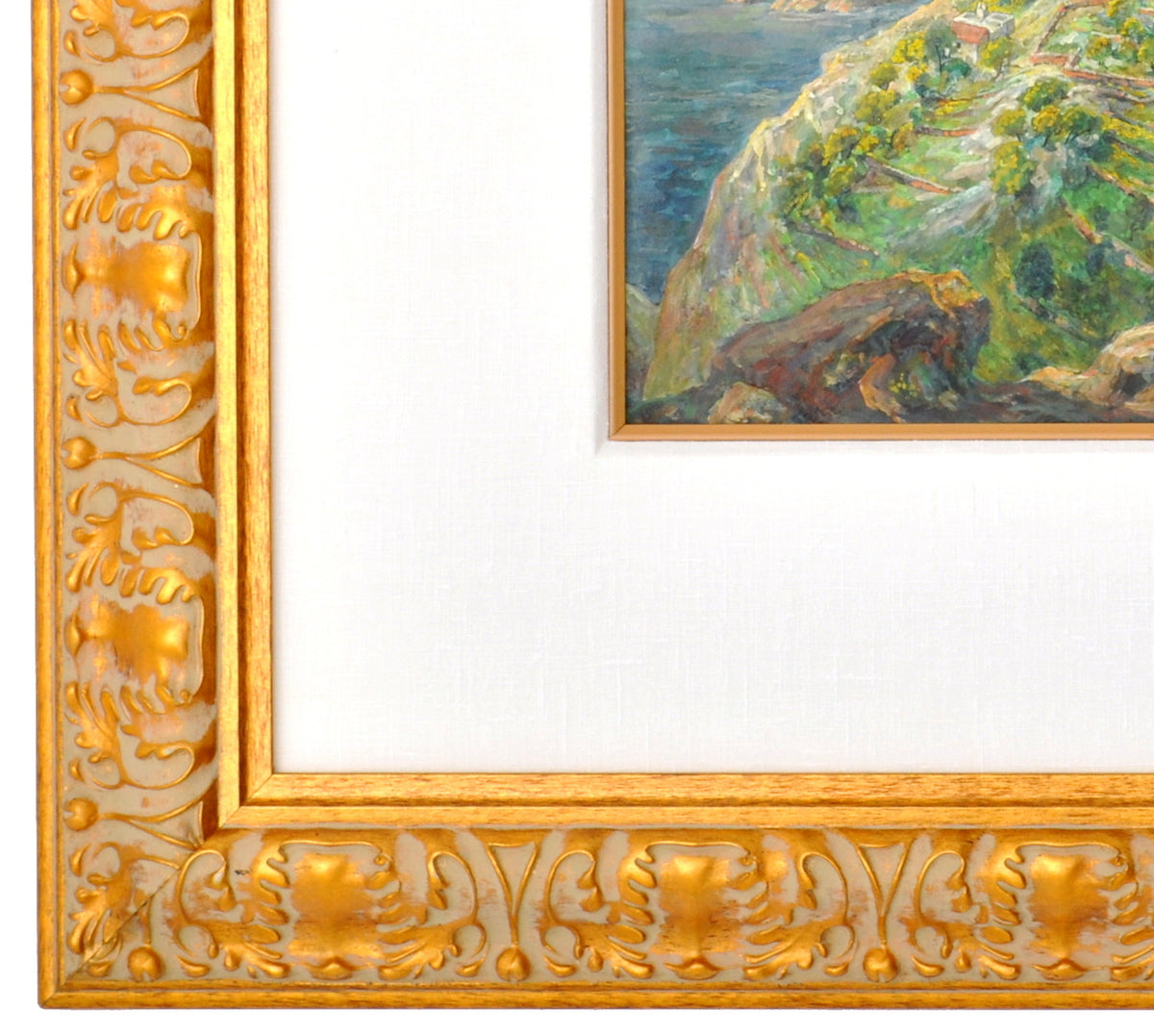Antique Expressionist Painting of Ibiza by the American Artist Martin Baer 1935