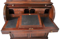 Fine Antique 19th Century George IV Mahogany Cylinder Bookcase / Secretary / Desk, Circa 1830