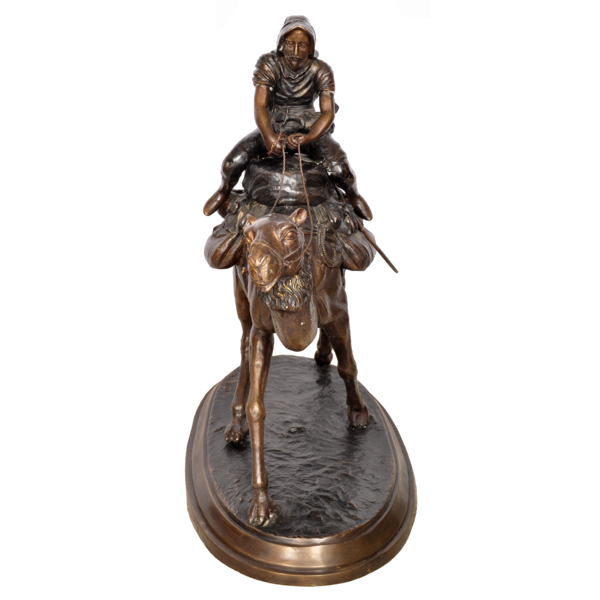 Large Antique Vienna Bronze Orientalist Camel Rider Statue Sculpture Carl Kauba, 1930s