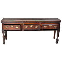 Antique George II Georgian Oak Country Welsh Dresser Base / Server, circa 1750