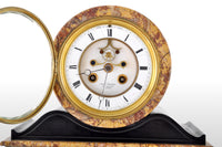 Antique 8-Day Marble & Slate Mantel Clock by Henri Marc of Paris, circa 1870