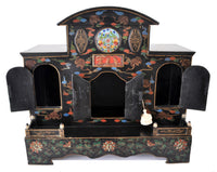 Antique Chinese Qing Dynasty Lacquer Cloisonné Buddhistic Shrine / Cabinet, circa 1900