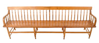 Antique American Windsor Pine & Maple Spindle Back Colonial Deacon's Bench, circa 1860
