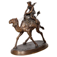 Large Antique Vienna Bronze Orientalist Camel Rider Statue Sculpture Carl Kauba, 1930s
