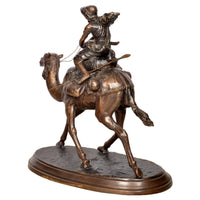 Large Antique Vienna Bronze Orientalist Camel Rider Statue Sculpture Carl Kauba, 1930s