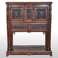 Antique French Gothic Oak Chalice Court / Cabinet / Sideboard, circa 1860