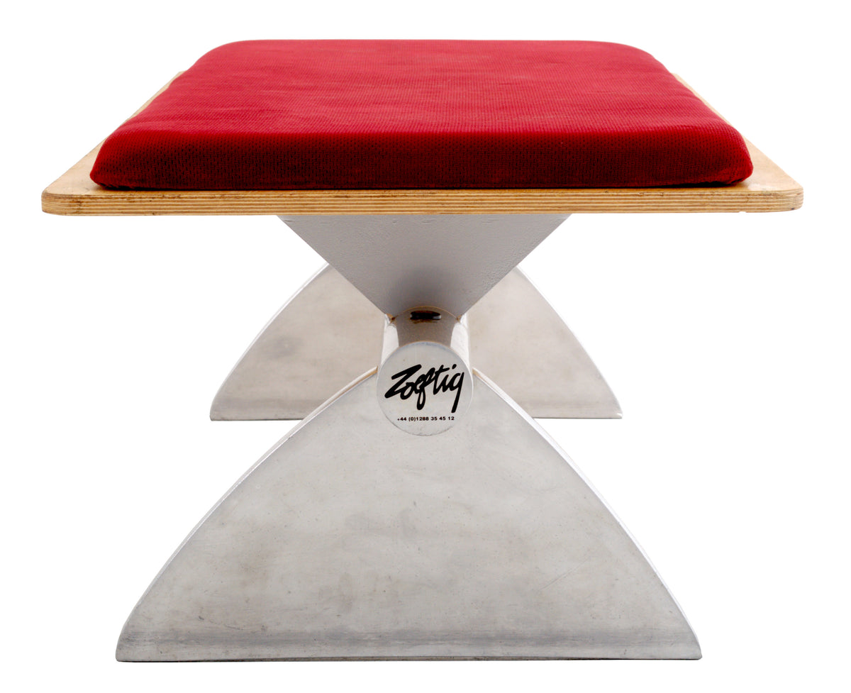 Modern Industrial Airport-Style Steel Bench by Zoeftig Zenky, Circa 1990