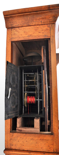 Antique French 8-Day Cherry Wood Longcase/Grandfather Comtoise Morbier Clock, circa 1820