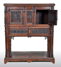 Antique French Gothic Oak Chalice Court / Cabinet / Sideboard, circa 1860