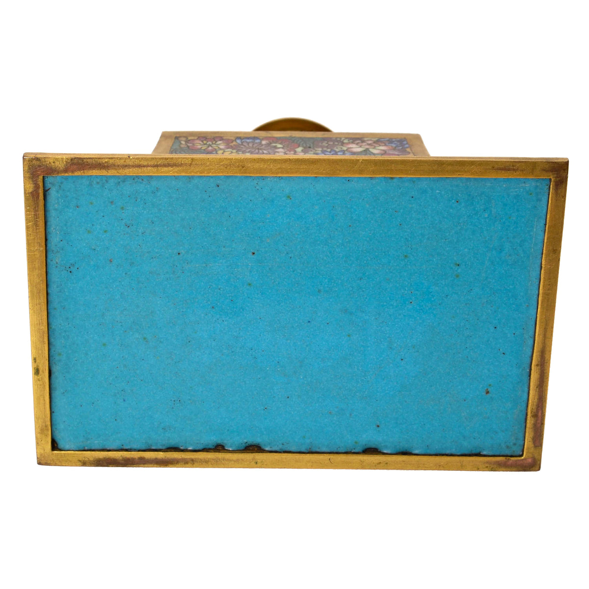 Antique Chinese Qing Enamel Mille Fleur Cloisonné Desk Writing Set Inkwell, Circa 1900