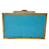 Antique Chinese Qing Enamel Mille Fleur Cloisonné Desk Writing Set Inkwell, Circa 1900