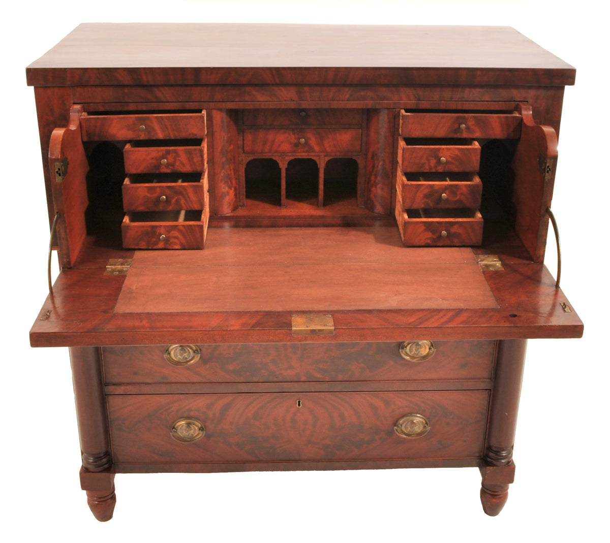 Antique American Mahogany Baltimore 'Butler's' Desk/Secretary Chest, Circa 1820