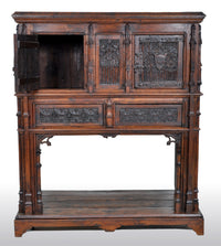 Antique French Gothic Oak Chalice Court / Cabinet / Sideboard, circa 1860