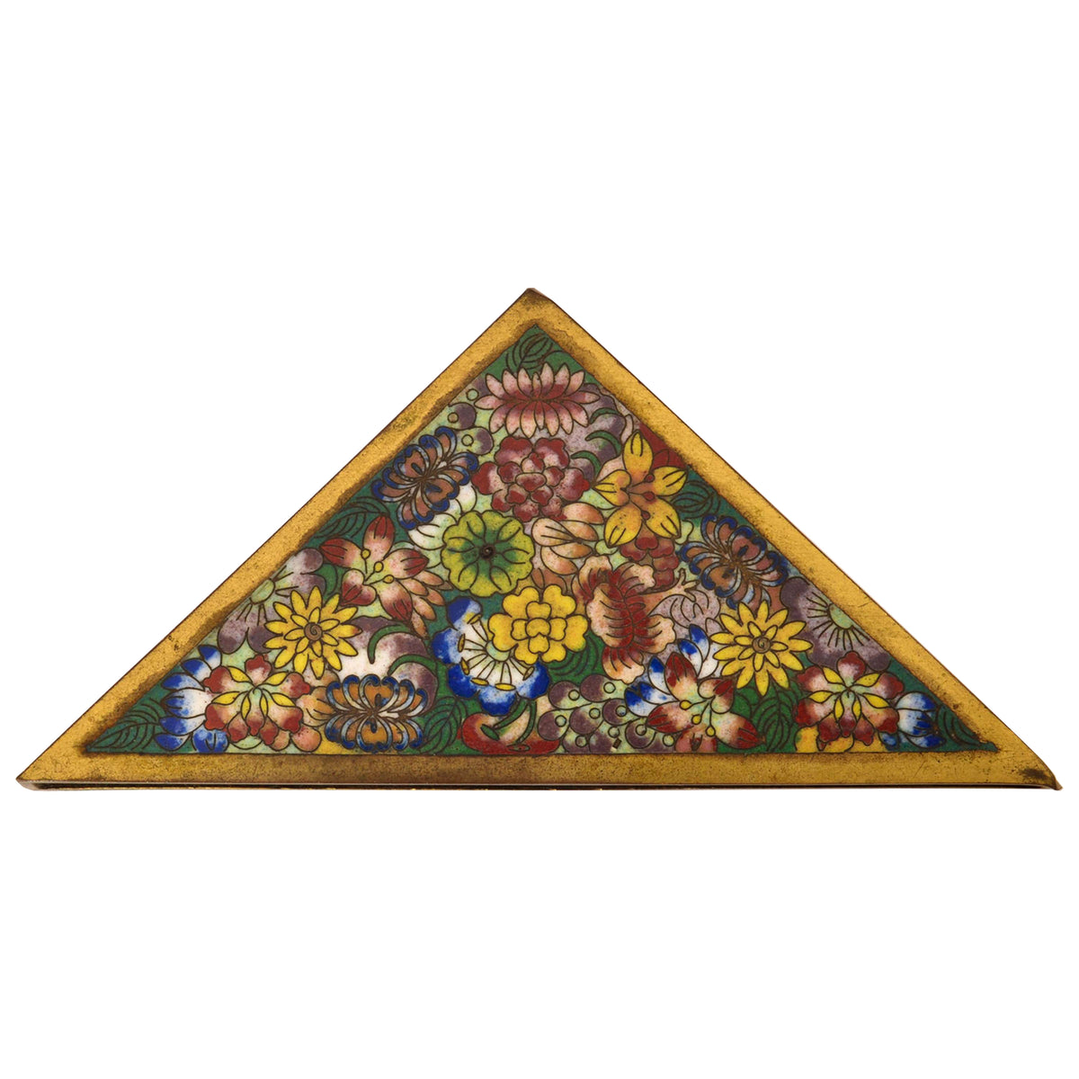 Antique Chinese Qing Enamel Mille Fleur Cloisonné Desk Writing Set Inkwell, Circa 1900