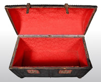 Antique Spanish Baroque Leather and Studded Wedding Trunk / Coffer, circa 1700