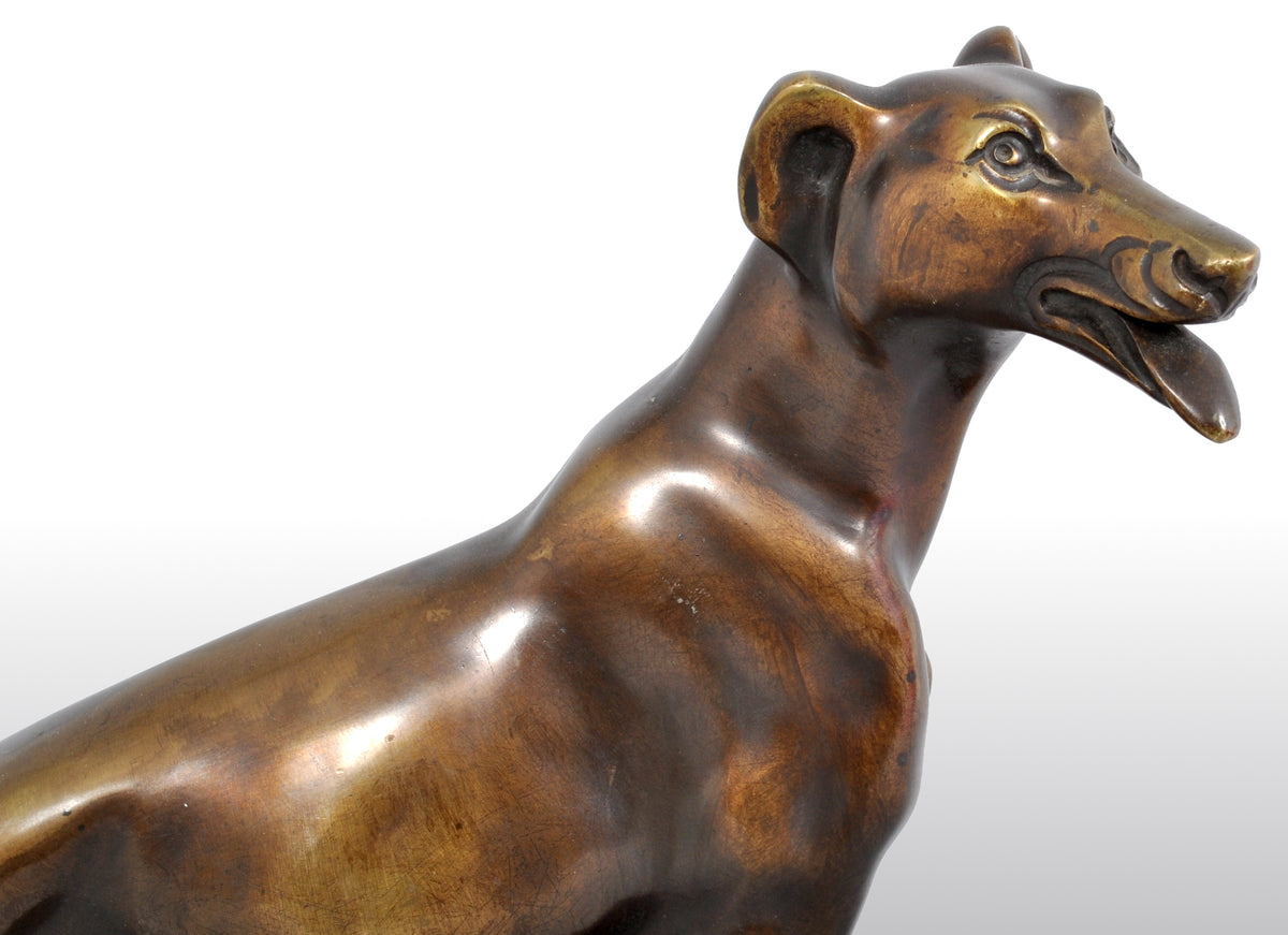 Antique Art Deco Bronze Russian Borzoi/Wolfhound/Dog by Louis-Albert Carvin (1875-1951)