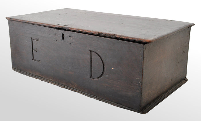 Antique Charles II Oak Bible Box, circa 1680