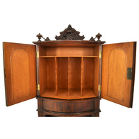 Antique American Renaissance Revival Carved Rosewood Music Cabinet, circa 1870