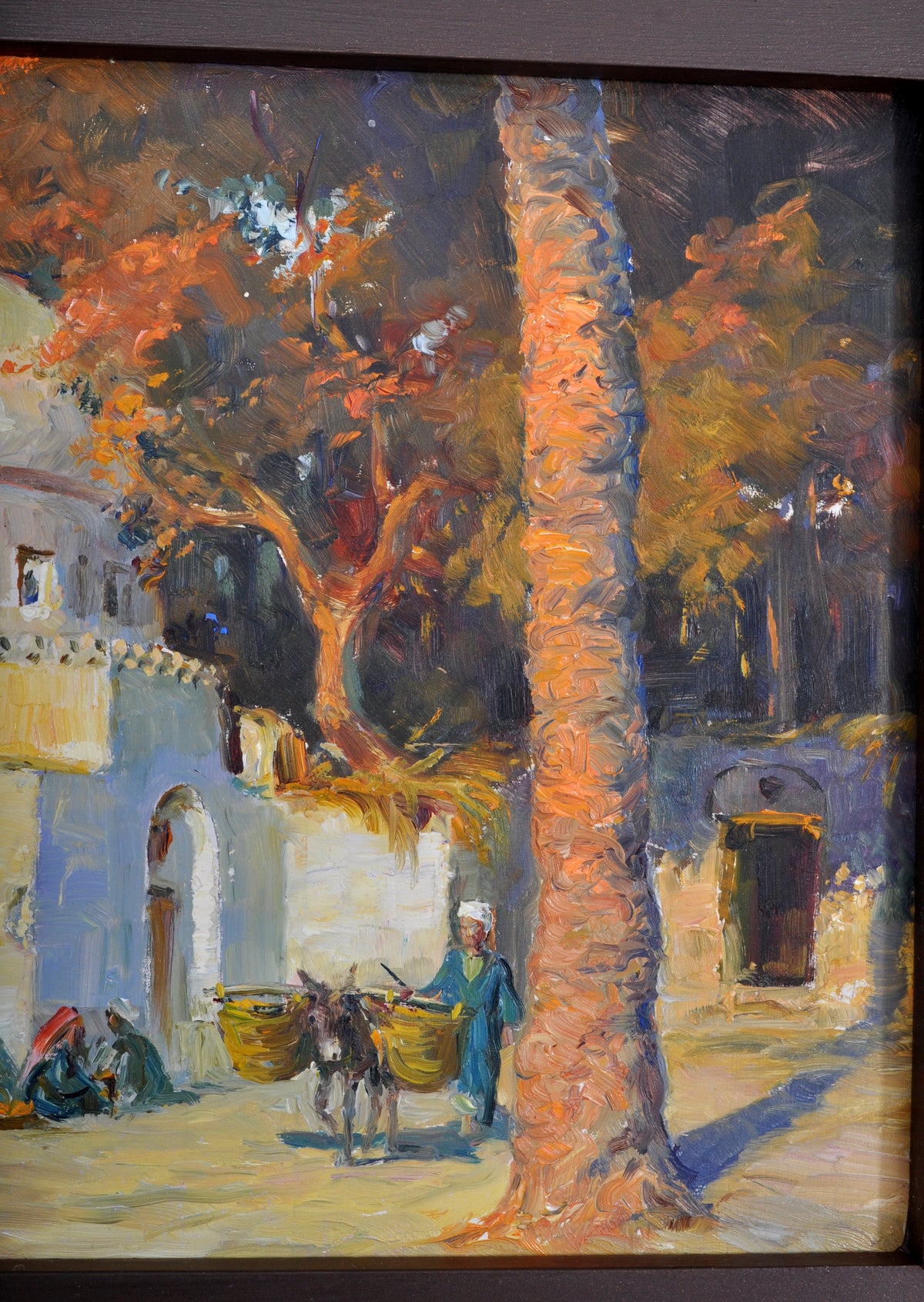 Antique Orientalist Painting of Cairo, Egypt by Anton 'Tony' Binder (1868-1944), Oil on Panel, circa 1895