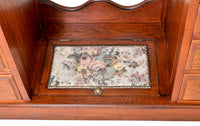 Antique Victorian Walnut Triple Mirror Twin Pedestal Dressing Table / Princess Vanity Chest, circa 1870