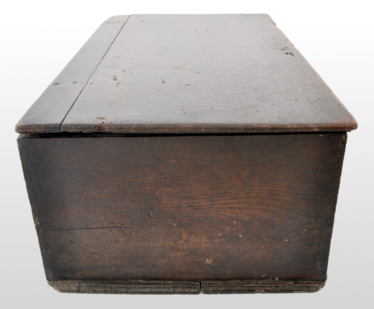 Antique Charles II Oak Bible Box, circa 1680