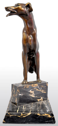 Antique Art Deco Bronze Russian Borzoi/Wolfhound/Dog by Louis-Albert Carvin (1875-1951)