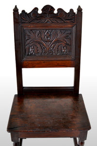 Antique 17th Century English Jacobean Carved Oak Joined Chair, circa 1640
