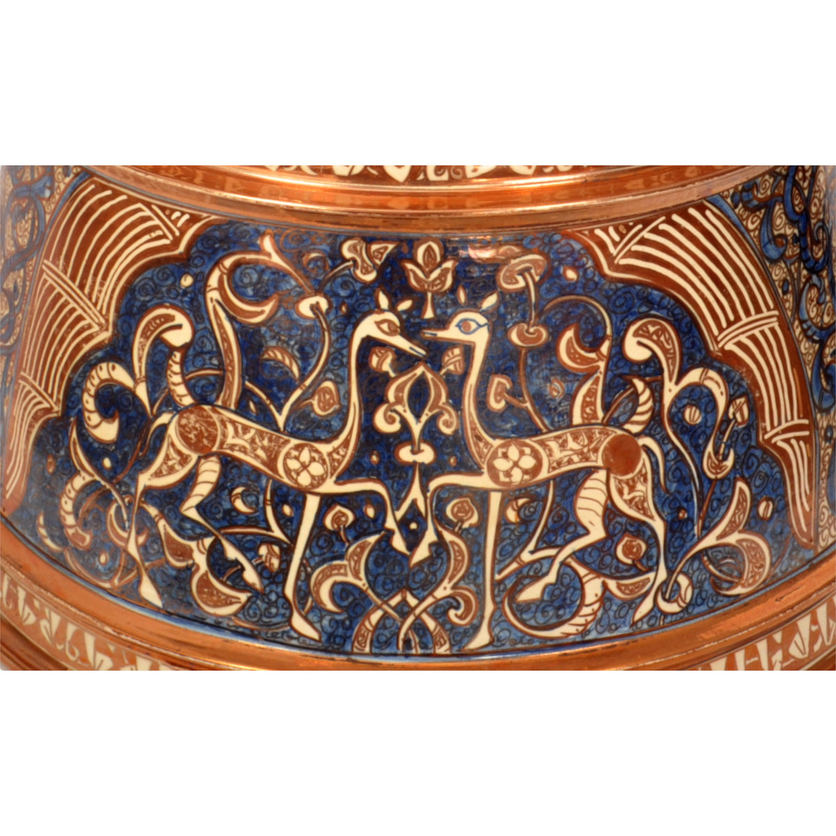 Antique Islamic Hispano Moresque Lustre Pottery Mamluk Nasrid Candlestick Circa 1870