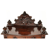 Antique American Renaissance Revival Carved Rosewood Music Cabinet, circa 1870