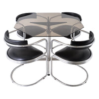 Mid-Century Modern Tubular Steel & Vinyl Dinette Set (4 Chairs & Table), 1960s