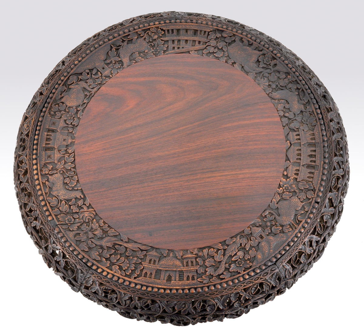 Antique 19th Century Anglo-Indian Carved Rosewood Tilt-Top Table, Circa 1870