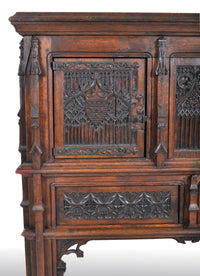 Antique French Gothic Oak Chalice Court / Cabinet / Sideboard, circa 1860