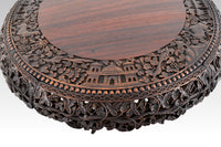 Antique 19th Century Anglo-Indian Carved Rosewood Tilt-Top Table, Circa 1870