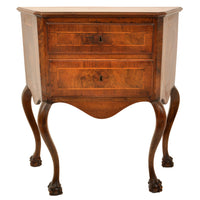 Pair of Antique Italian Inlaid Walnut Baroque Commodes / Chests / Stands / Tables, circa 1750
