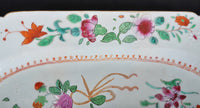 Antique Chinese Qing Dynasty Famille Rose Celadon Octagonal Serving Plate, Circa 1850