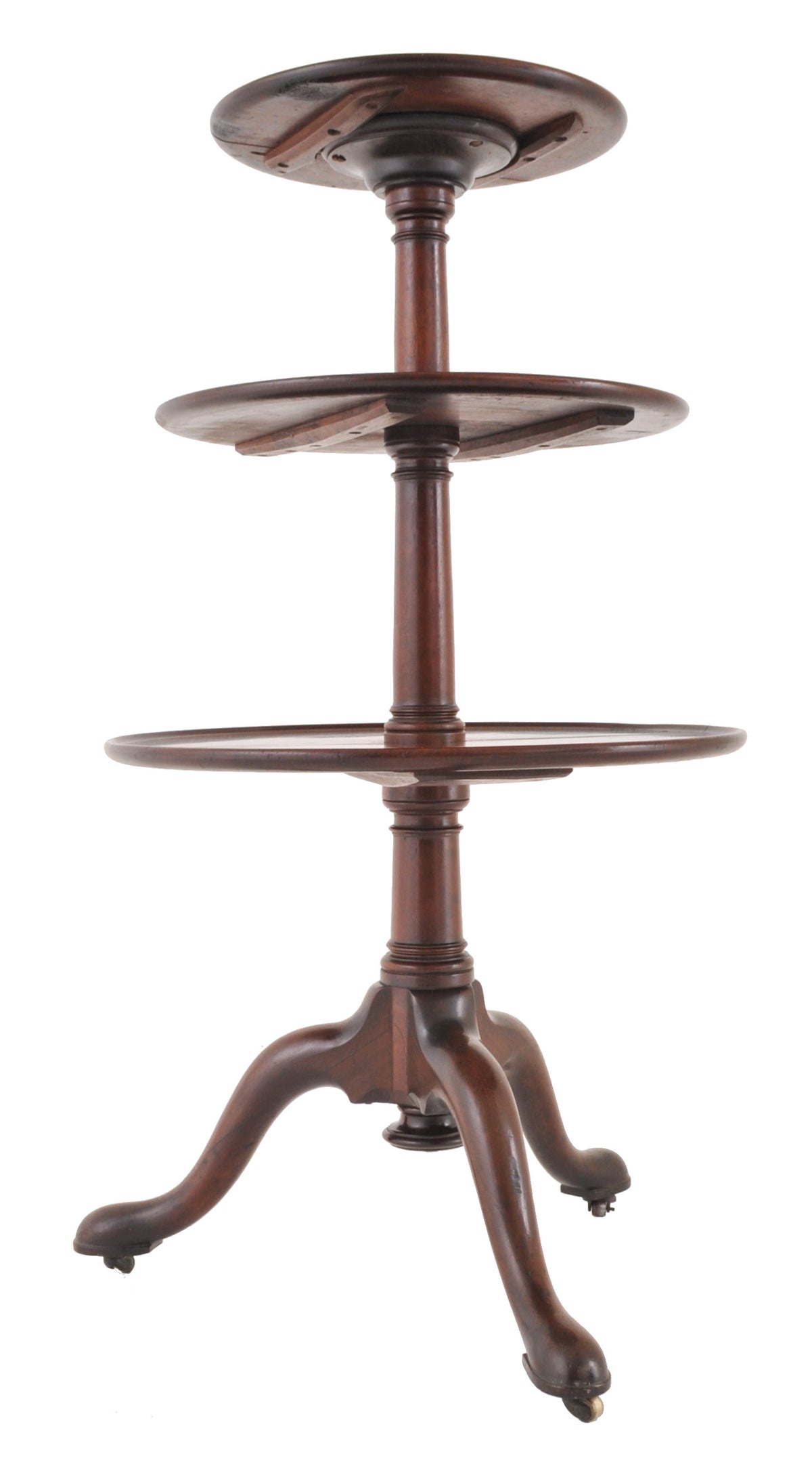 Antique George III Chippendale Mahogany 3-tier Dumb Waiter, Circa 1760