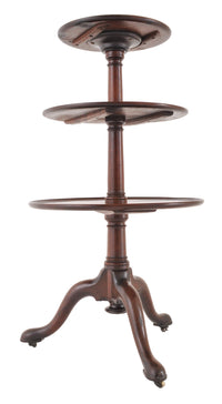 Antique George III Chippendale Mahogany 3-tier Dumb Waiter, Circa 1760