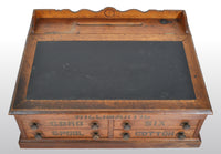 Antique American Oak Mercantile Country Store Desk Spool Cabinet, Willimantic, circa 1890