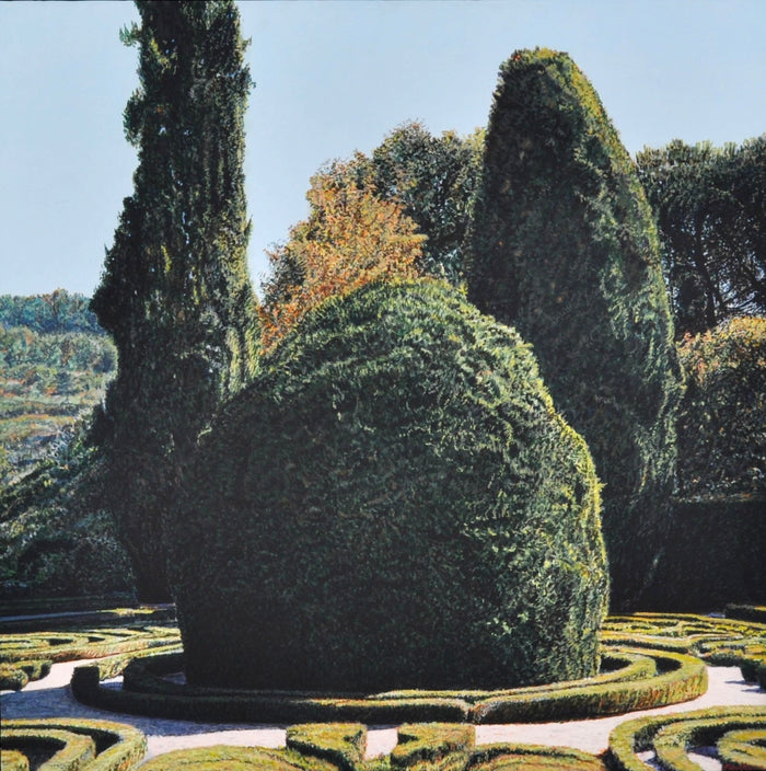 "Parterre at Casa de Mateus," Acrylic on Paper over Wood Panel, Tom Fawkes (1941- ), 2007