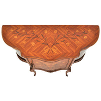 Antique French Louis XV Inlaid Walnut Ormolu Serpentine Display Cabinet / Buffet, circa 1890