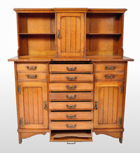 Antique Arts & Crafts Oak Sheet Music Cabinet, Circa 1890